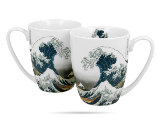 Kubki na prezent Hokusai Wielka Fala 380 ml 2 szt porcelana DUO