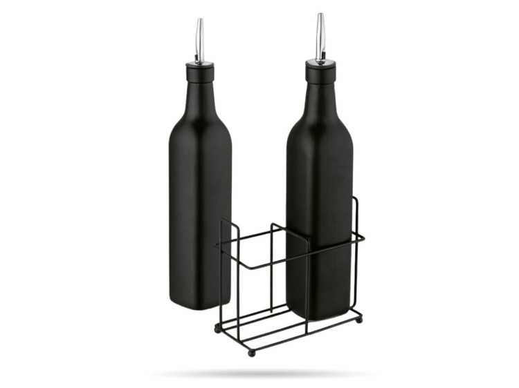 2 Butelki na oliwę i ocet 500 ml stojak TADAR