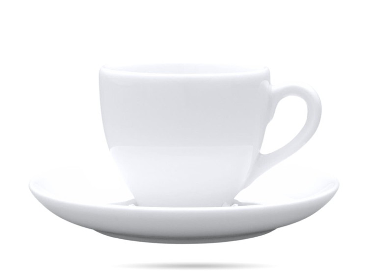 Filiżanka ze spodkiem espresso 80 ml Nana biała porcelana LUBIANA