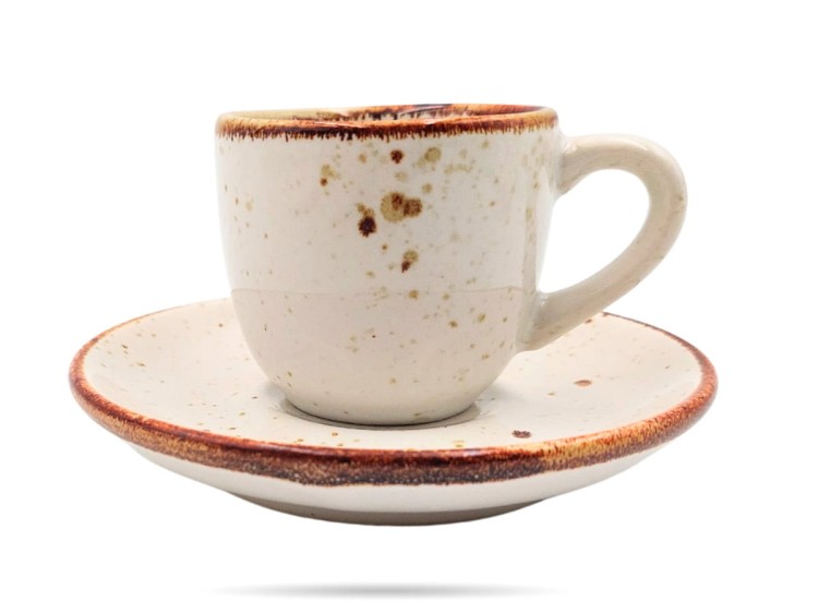 Filiżanka espresso Bel 100 ml Krem filiżanka ze spodkiem KERA CERAMIKA