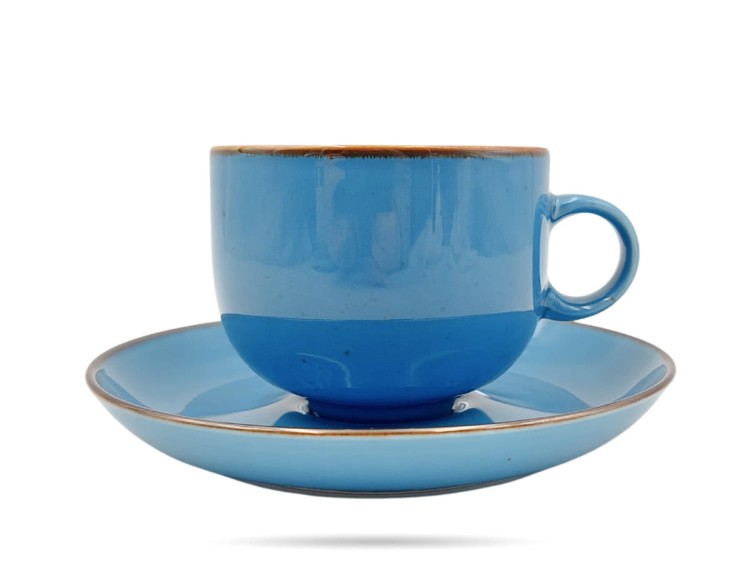Filiżanka ze spodkiem 250 ml Rustic Niebieska ALUMINA PORCELANA BOGUCICE