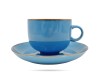 Filiżanka ze spodkiem 250 ml Rustic Niebieska ALUMINA PORCELANA BOGUCICE