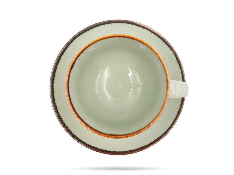 Filiżanka ze spodkiem 250 ml Rustic Miętowa ALUMINA PORCELANA BOGUCICE