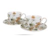 Filiżanki ze spodkami 280 ml kwiaty Yvonne 2 szt porcelana na prezent DUO
