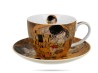 Filiżanka ze spodkiem Klimt Pocałunek 470 ml Jumbo porcelana na prezent DUO