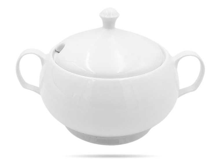 Biała waza do zupy, pokrywa z otworem 3L PORCELANA BOGUCICE