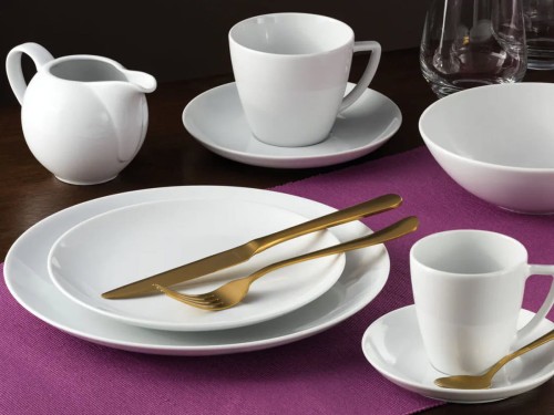 Talerz obiadowy płytki 27 cm biała porcelana Boss LUBIANA