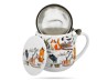 Kubek baryłka z zaparzaczem 430 ml Koci świat koty porcelana na prezent DUO