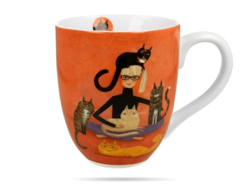 Kubek XXL Koci świat Cindy i koty 1 L porcelana na prezent DUO
