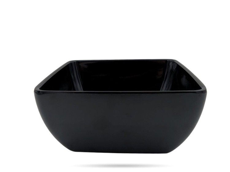 Salaterka z melaminy 19 cm kwadratowa czarna SZRON