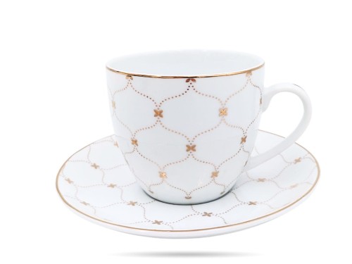 Filiżanki ze spodkami 300 ml 2 szt Gemis Athena PORCELANA BOGUCICE