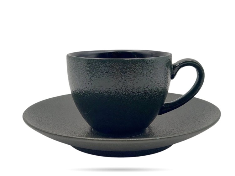 Filiżanka ze spodkiem 200 ml Terrea Black Alumina PORCELANA BOGUCICE