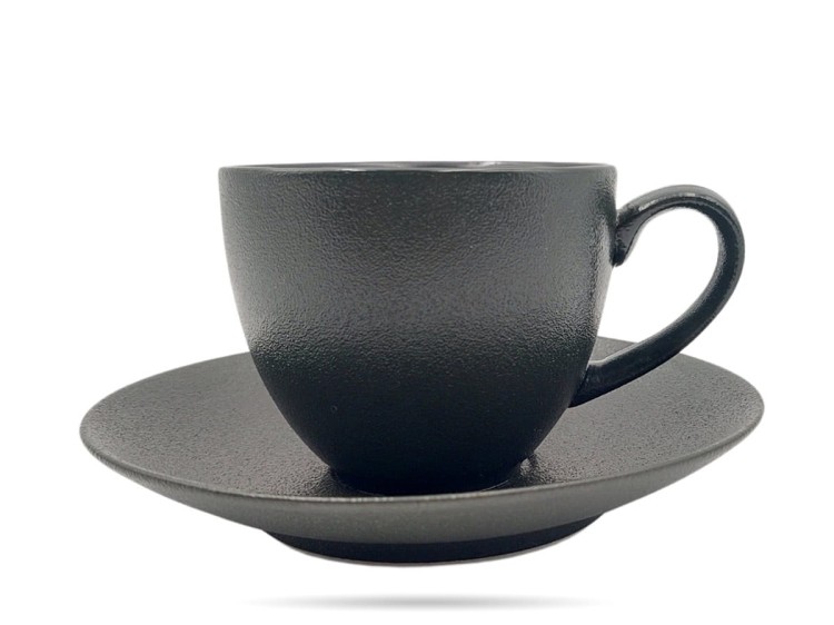 Filiżanka ze spodkiem 300 ml Terrea Black Alumina PORCELANA BOGUCICE