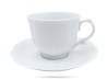 Filiżanki ze spodkami 220 ml 2 szt prezent Perla White PORCELANA BOGUCICE