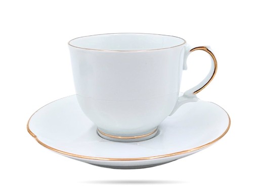 Filiżanki ze spodkami 220 ml 2 szt prezent Perla Gold PORCELANA BOGUCICE