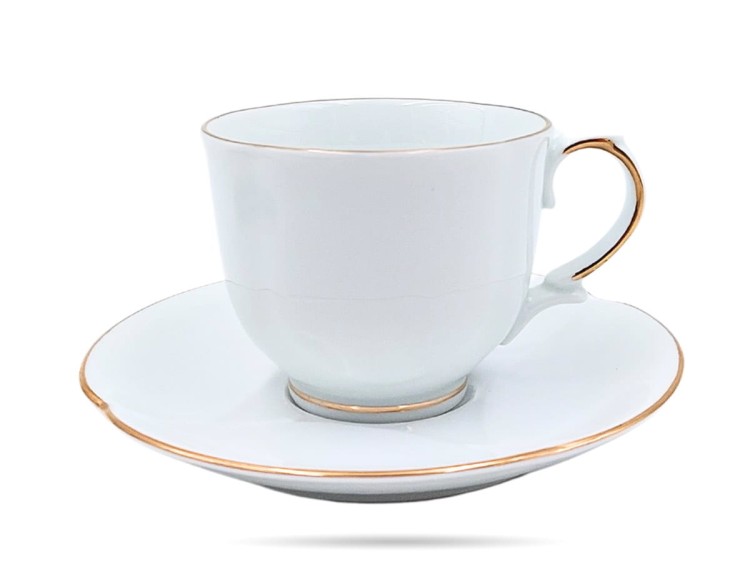 Filiżanki ze spodkami 220 ml 2 szt prezent Perla Gold PORCELANA BOGUCICE