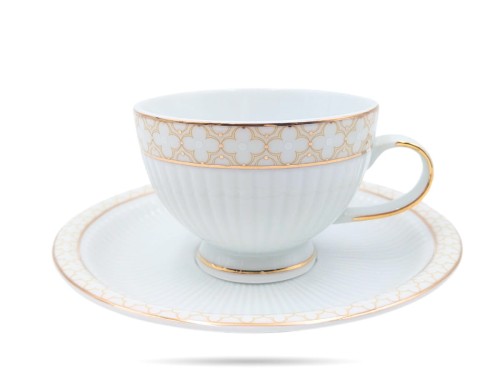 Filiżanki ze spodkami 200 ml 2 szt Oxia prezent PORCELANA BOGUCICE