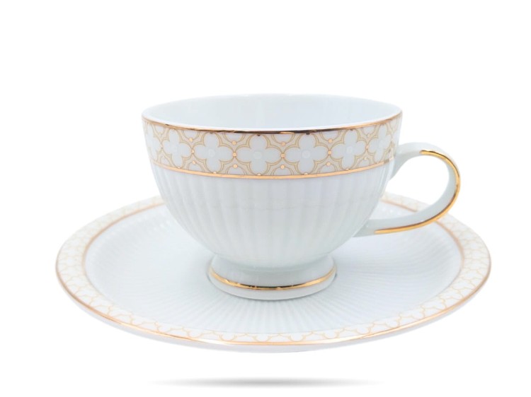 Filiżanki ze spodkami 200 ml 2 szt Oxia prezent PORCELANA BOGUCICE