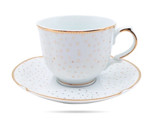 Filiżanki ze spodkami 220 ml 2 szt prezent Alessia PORCELANA BOGUCICE