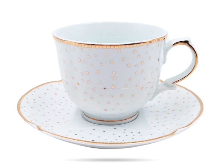 Filiżanki ze spodkami 220 ml 2 szt prezent Alessia PORCELANA BOGUCICE