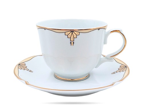 Filiżanki ze spodkami 220 ml 2 szt prezent Clara PORCELANA BOGUCICE