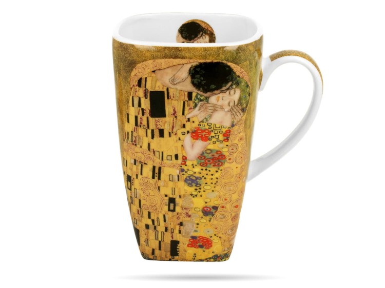 Kubek kwadratowy Klimt Pocałunek Classic 630 ml porcelana na prezent DUO