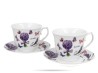 Filiżanki ze spodkami lawenda Violet 250 ml 2 szt prezent porcelana DUO