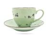 Filiżanka ze spodkiem 300 ml zielona Cottage Green PORCELANA BOGUCICE
