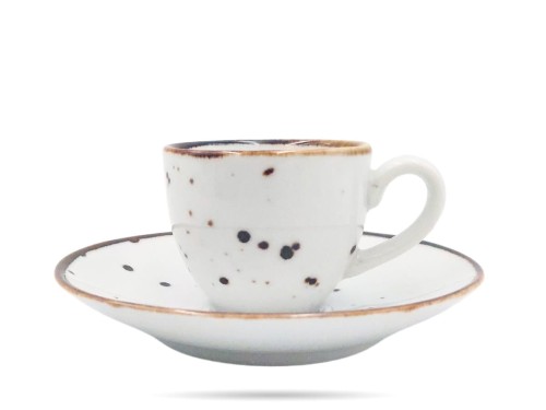 Filiżanka ze spodkiem espresso 90 ml biała Cottage White PORCELANA BOGUCICE