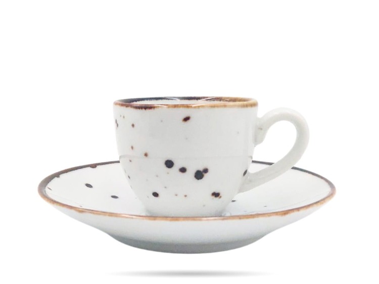 Filiżanka ze spodkiem espresso 90 ml biała Cottage White PORCELANA BOGUCICE