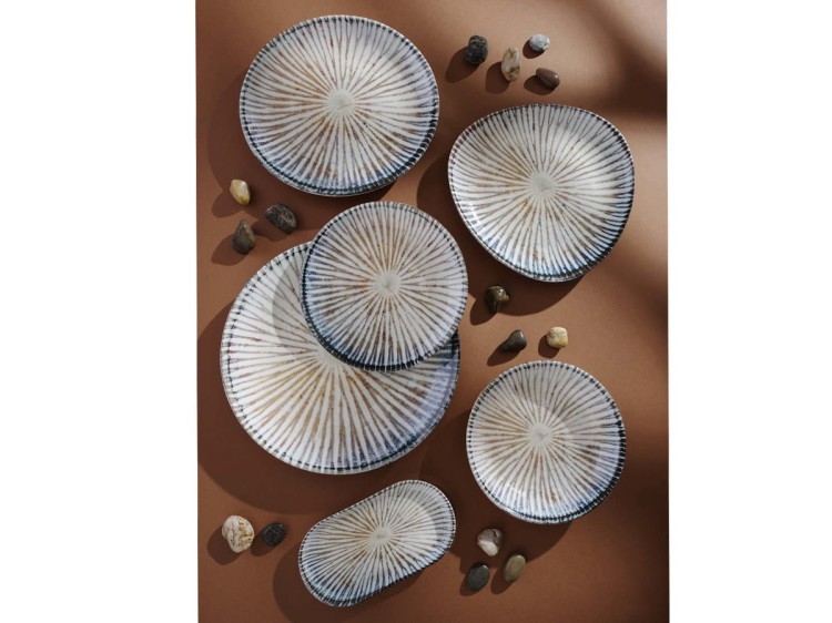 Talerz deserowy 21 cm Ammonite talerz płytki porcelana FINE DINE