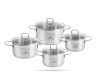 Komplet garnków Brava 4 garnki z pokrywkami stal GERLACH