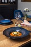 Talerz do pasty risotto 30,5 cm niebieski głęboki ceramika Cosmos LUBIANA