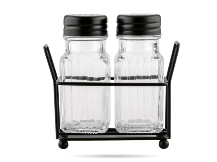 Przyprawniki w stojaku 2 x 70 ml sól pieprz Dark TADAR