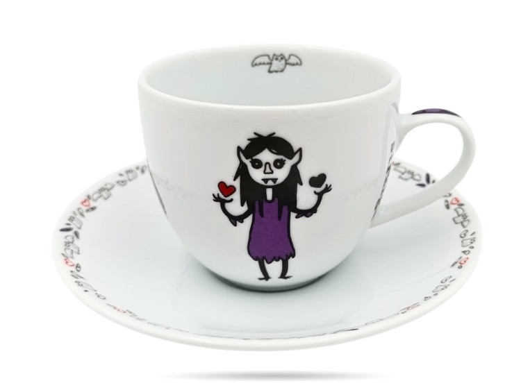 Filiżanka ze spodkiem 320 ml Strziga kolekcja śląska PORCELANA BOGUCICE