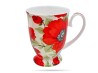 Kubki w sercu kwiaty maki 300 ml 2 szt porcelana na prezent CARMANI