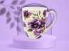 Kubek kwiaty bratki 420 ml porcelana na prezent CARMANI
