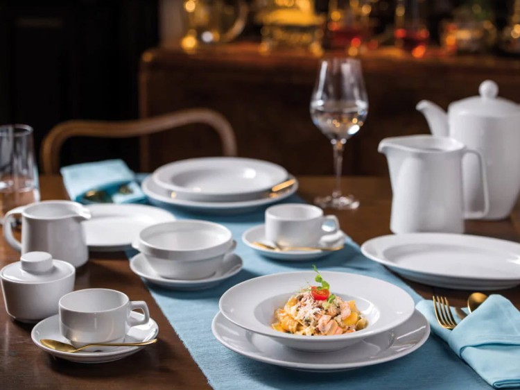 Bulionówka z uszami 320 ml biała porcelana Kaszub Hel LUBIANA