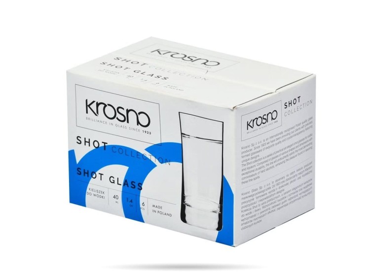 Kieliszki do wódki Shot 40 ml zestaw 6 szt KROSNO