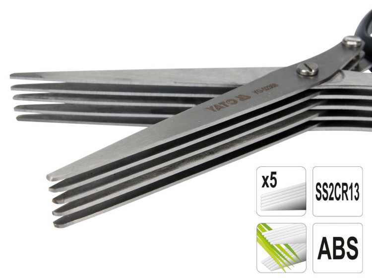 Nożyczki kuchenne do ziół 5 ostrzy YATO