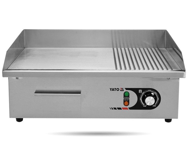 Płyta grillowa płaska 1/3 ryflowana 3,0 kW YATO
