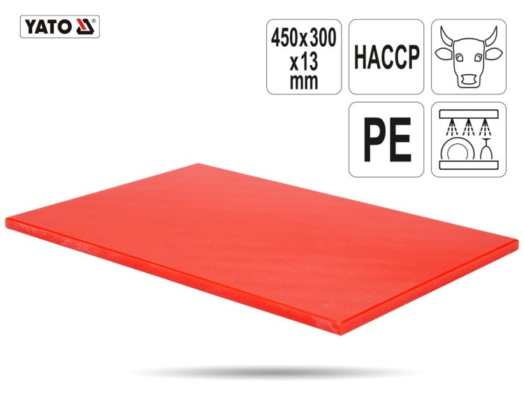 Deska do krojenia HACCP 45 x 30 czerwona YATO