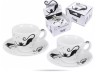 Filiżanki ze spodkami 100 ml koty poducha Crazy Cat espresso CARMANI