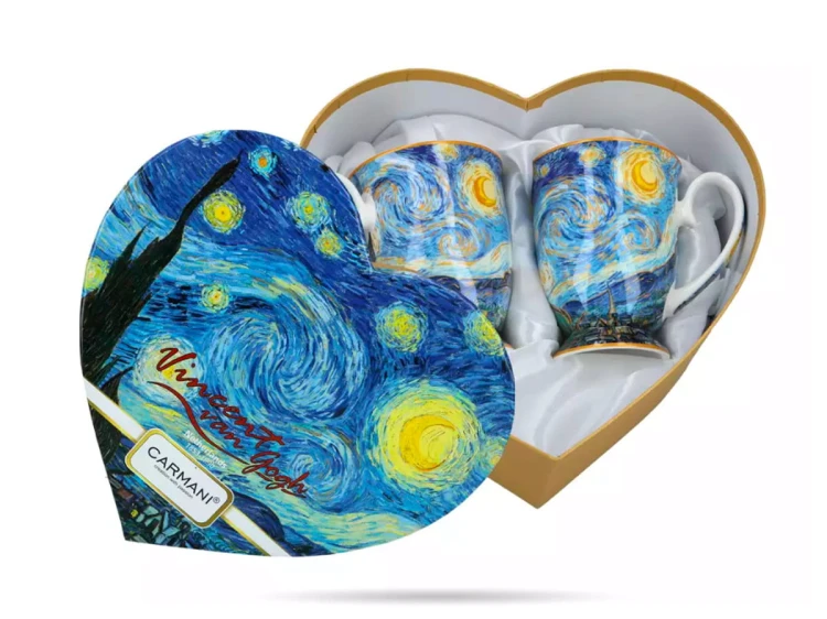 Kubki w sercu prezent 280 ml Gwiaździsta noc Van Gogh CARMANI
