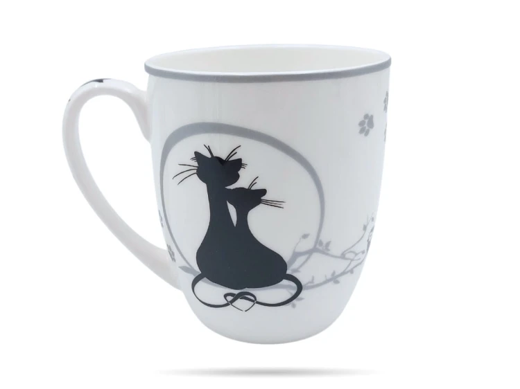 Kubki koty 400 ml 2 szt pełnia Crazy Cat porcelana na prezent CARMANI