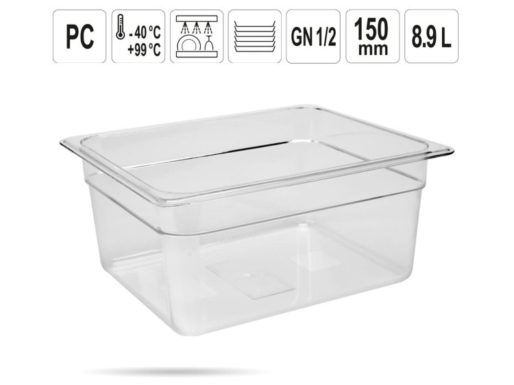 Pojemnik PC gastronomiczny GN 1/2 150 mm YATO