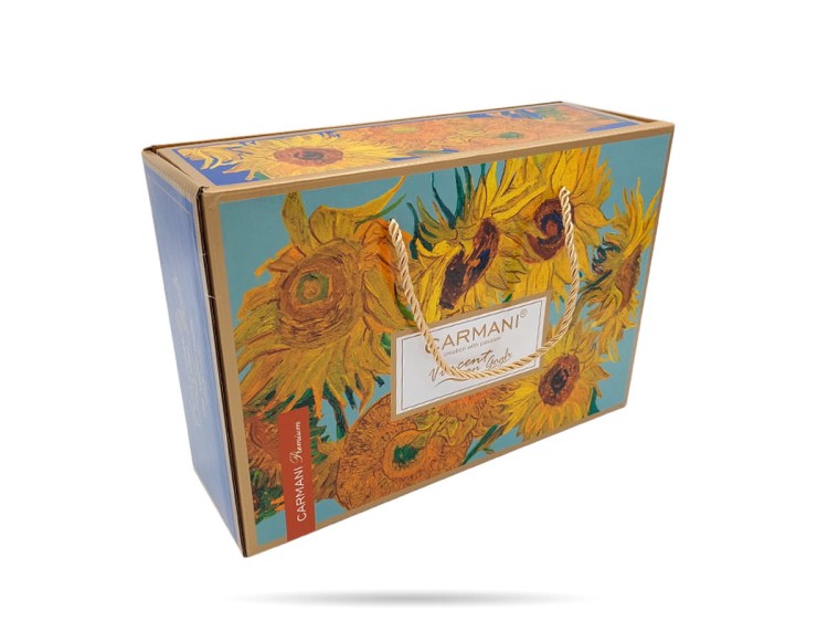 2 Filiżanki ze spodkami Irysy Słoneczniki CARMANI