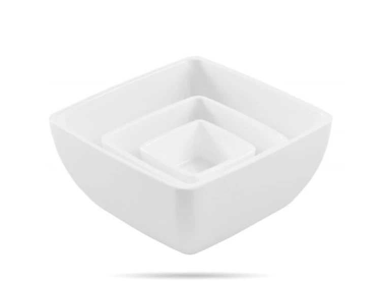 Miska z melaminy kwadratowa biała 12,7 cm SZRON
