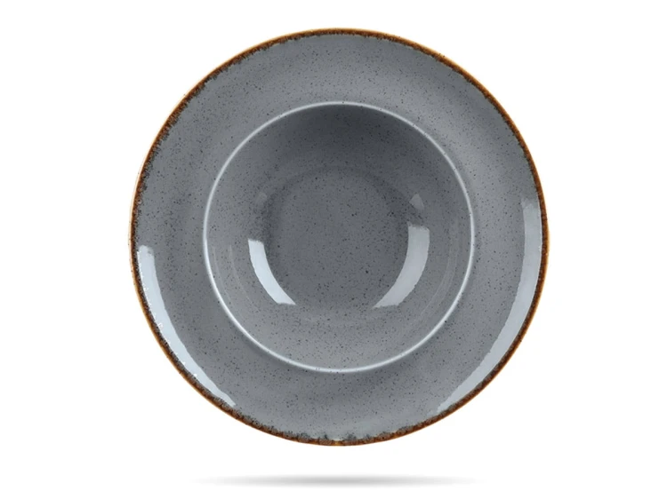 Talerz do pasty risotto Stone Seasons 26 cm szary porcelana PORLAND