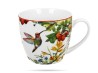 Kubek w koszyczku 460 ml Kwiaty Koliber Linnea porcelana na prezent DUO